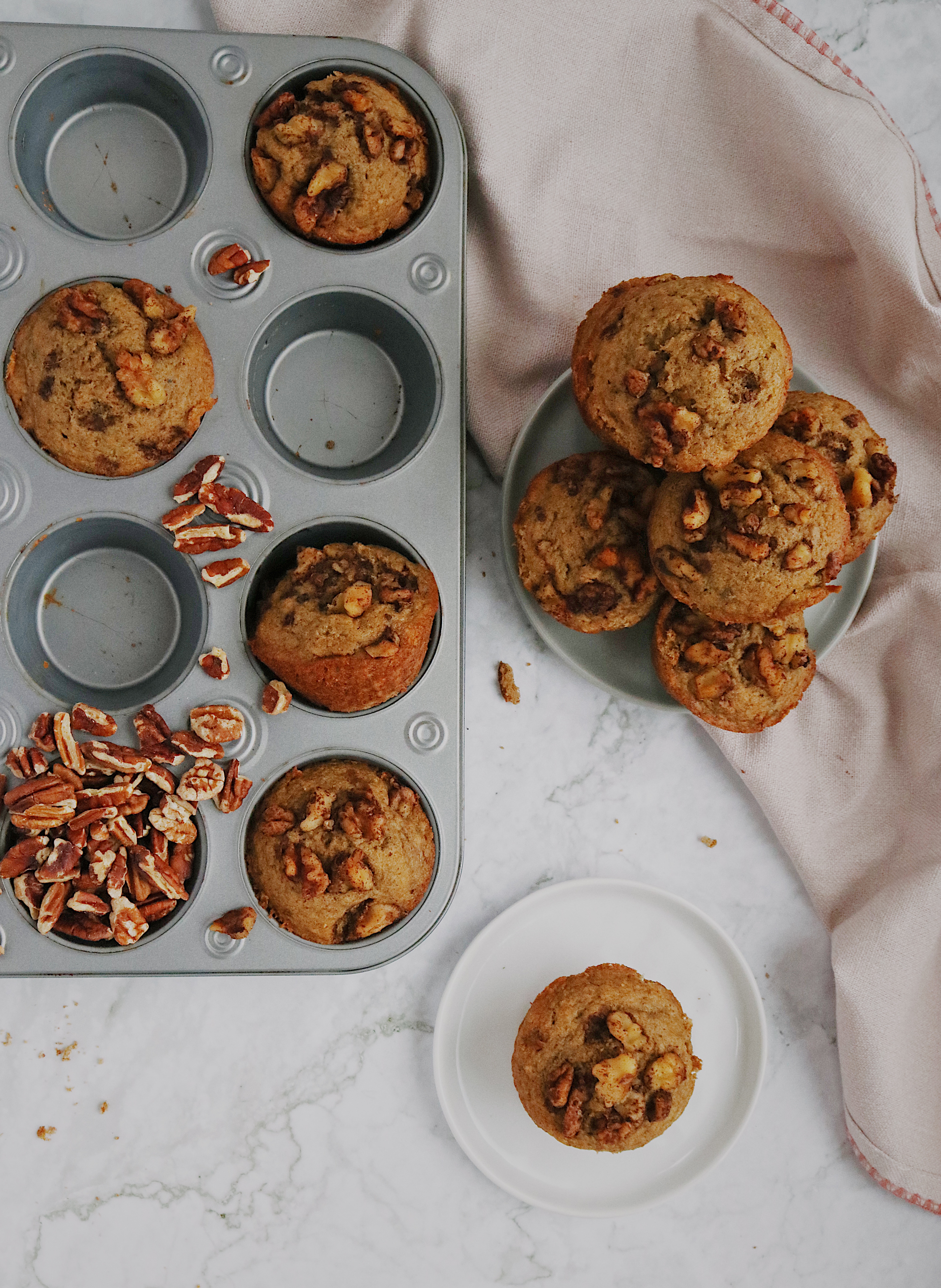 Group of Banana Nut Muffins