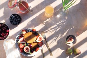 overhead shot of healthy breakfast