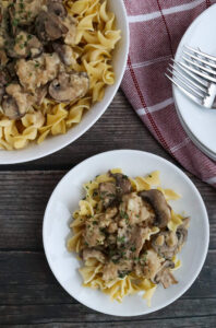 Savory pasta and mushrooms