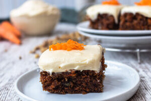 carrot cake on a plate