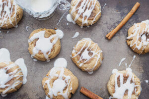 thumbprint cookie on baking dish