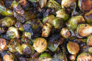 cooked hot honey brussel sprouts