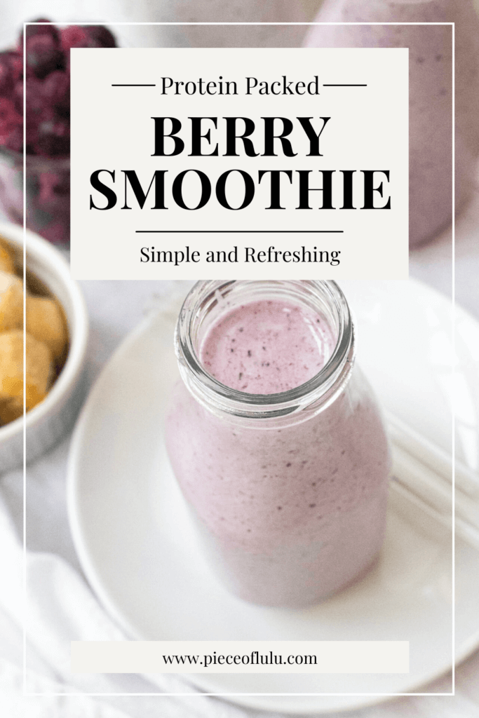 pinterest pin of Berry protein smoothie