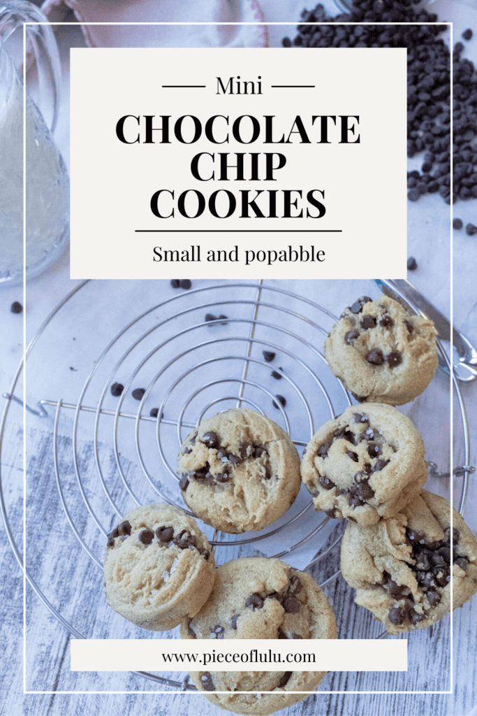 Pinterest pin of mini chocolate chip cookies