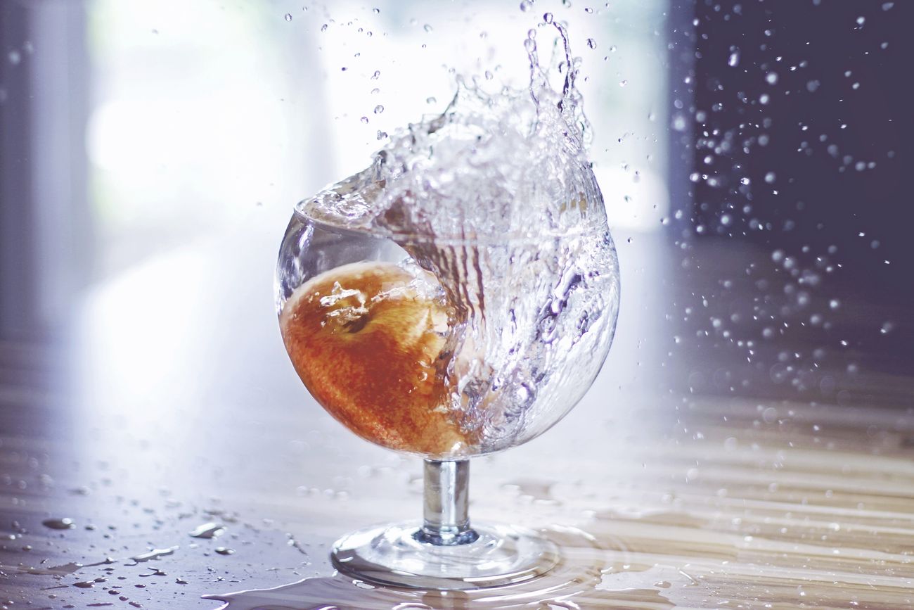 Water splash & glass for hacks to drink more water