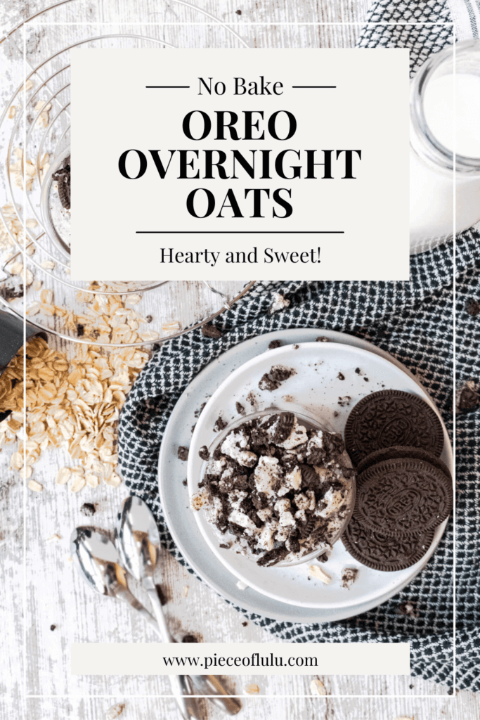 pinterest pin of oreo overnight oats recipe