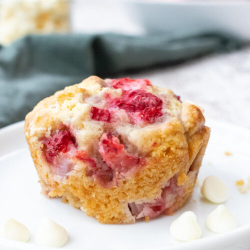 White chocolate and strawberry muffins