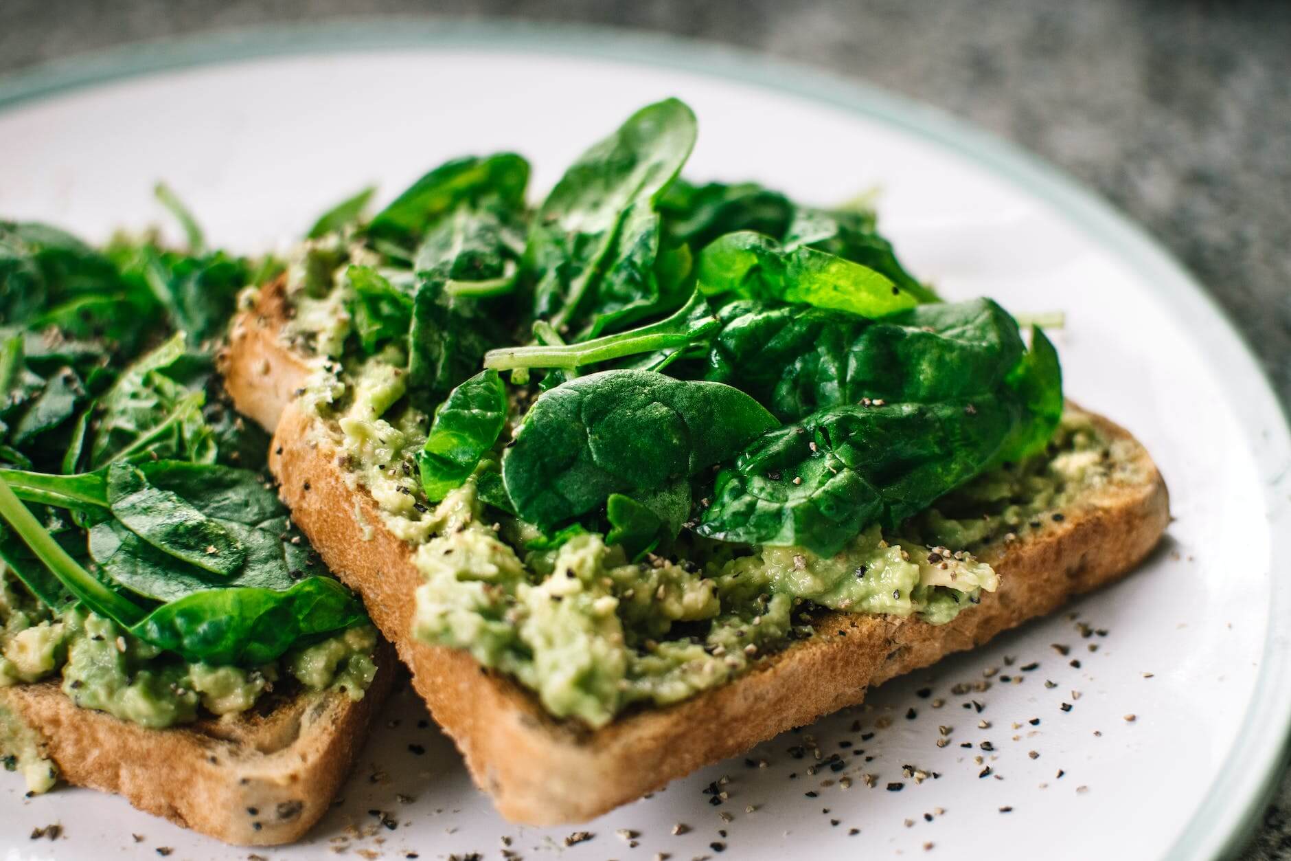 avocado toast on high fiber bread