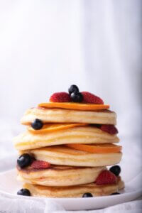 close up photo of stacked pancakes