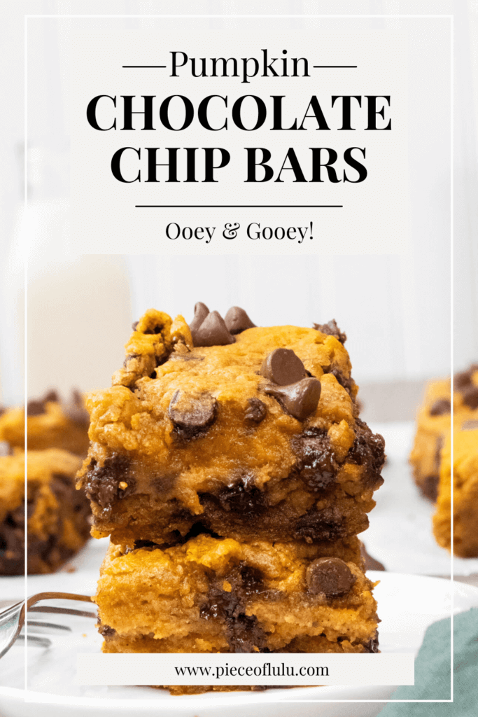 pinterest pin of pumpkin chocolate chip bars