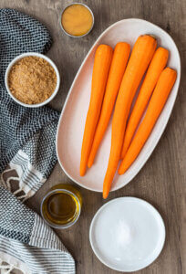 Clean and peeled carrots