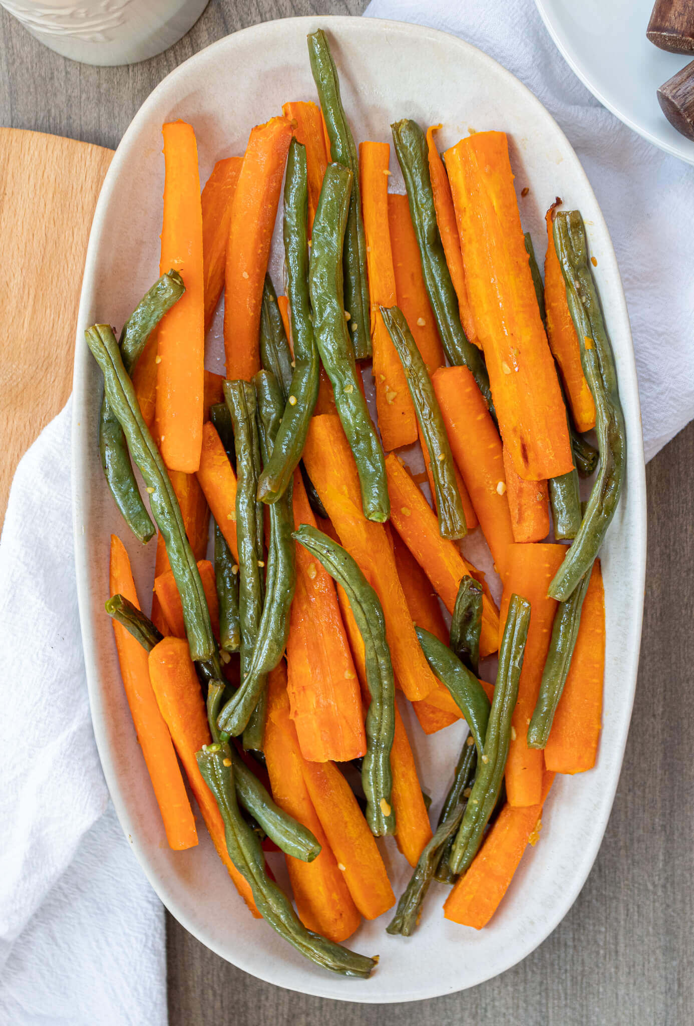 Roasted Green Beans and Carrots with Lemon