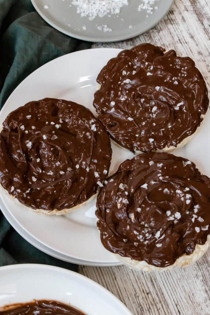 chocolate covered rice cake with salt