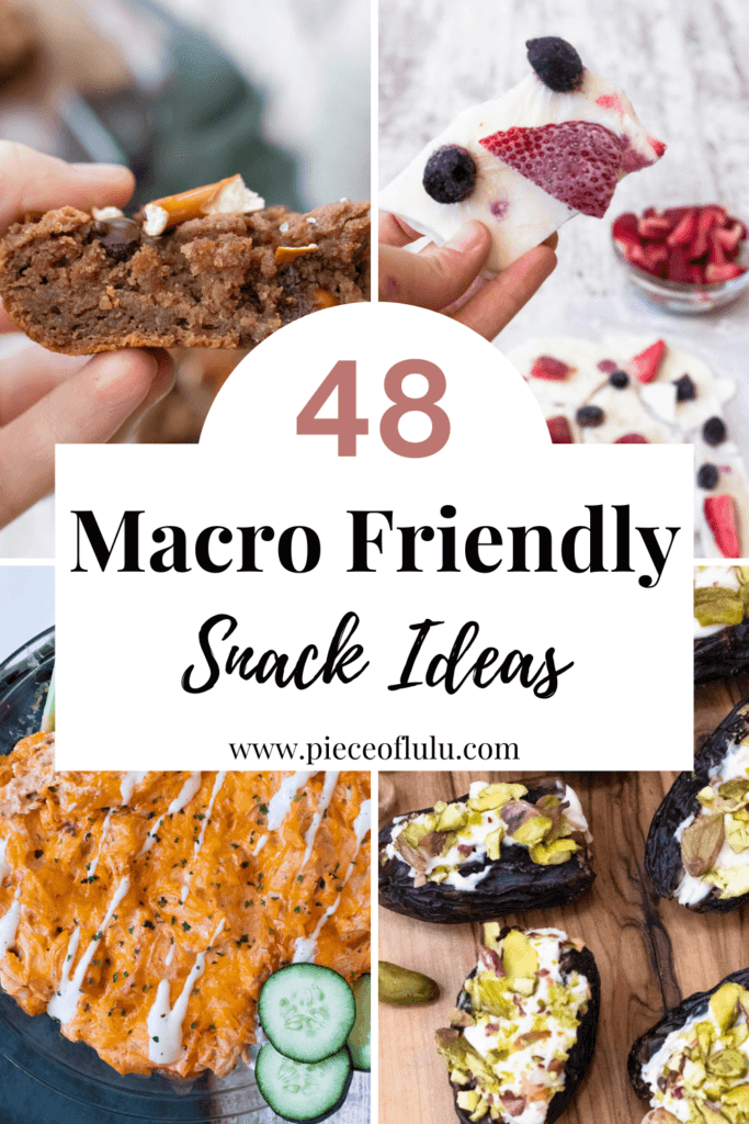 pinterest collage of 48 macro friendly snack ideas pinterest pins