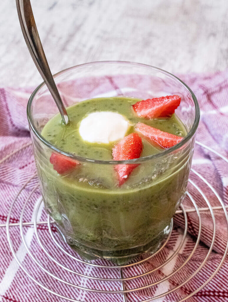 matcha chia seed pudding