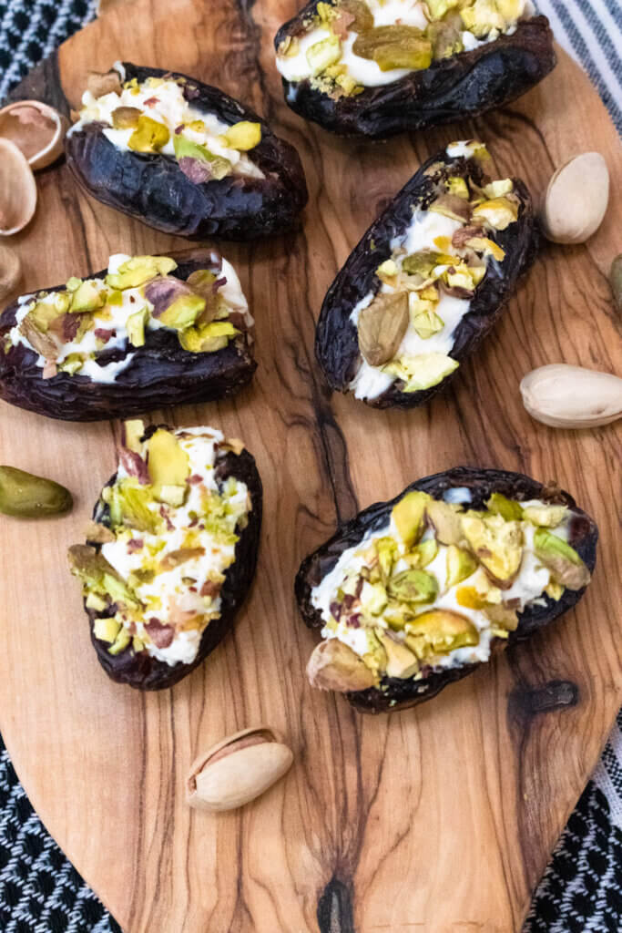 cheese and pistachio stuffed dates