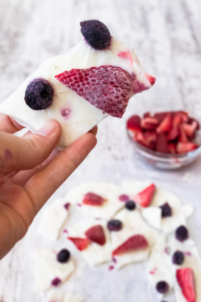 frozen yogurt bark with berries