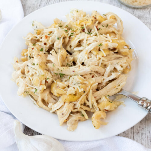 Crockpot Garlic Parmesan Chicken Pasta Dinner