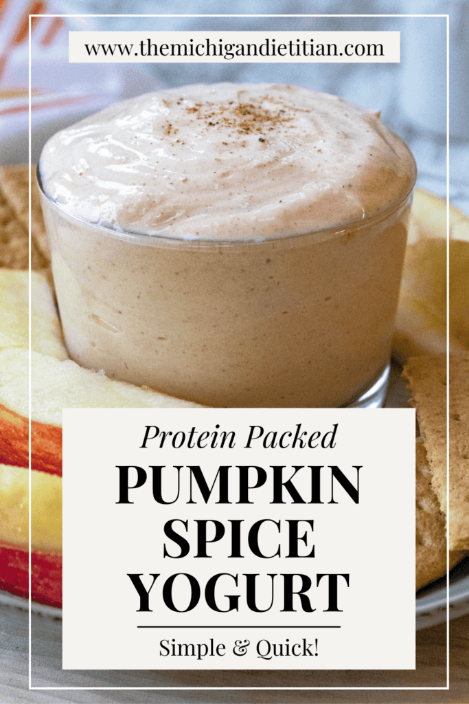 pinterest pin of pumpkin spice yogurt