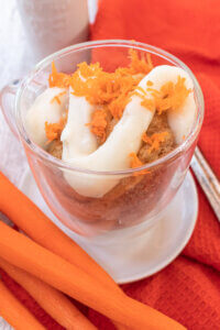 Carrot cake mug cake with carrots