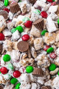 Christmas Puppy CHow with Reese's and M&M's