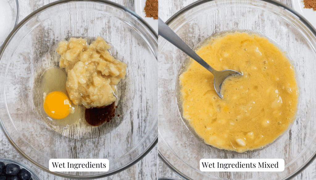 wet ingredients in clear bowl