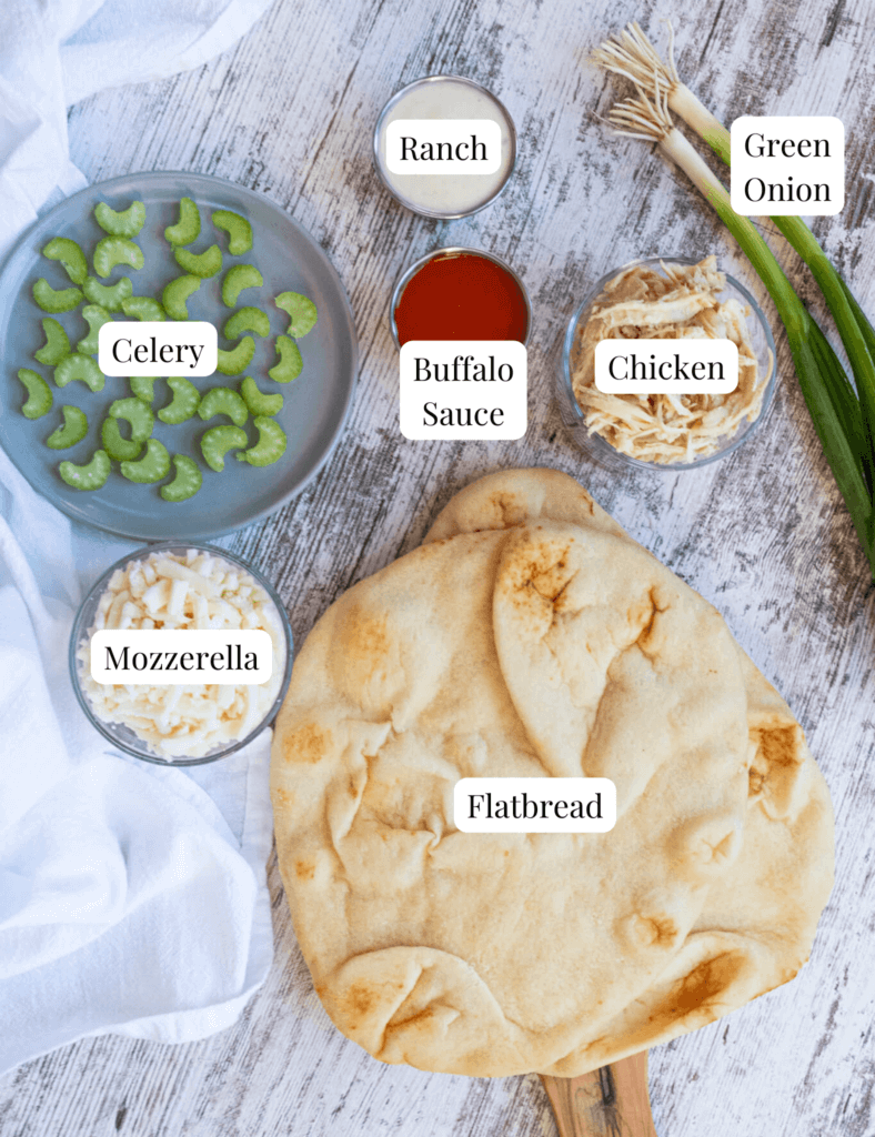 Ingredients for Buffalo Chicken Flatbread