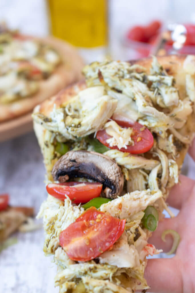 Slice of Chicken Pesto Flatbread