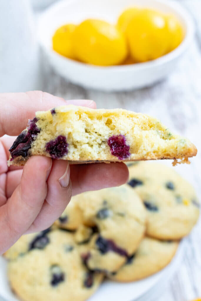 Inside of Lemon Blueberry Cookies