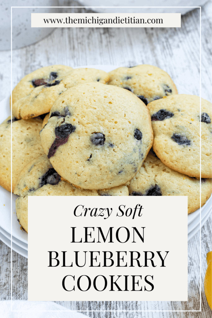 Pinterest image of Lemon Blueberry Cookies