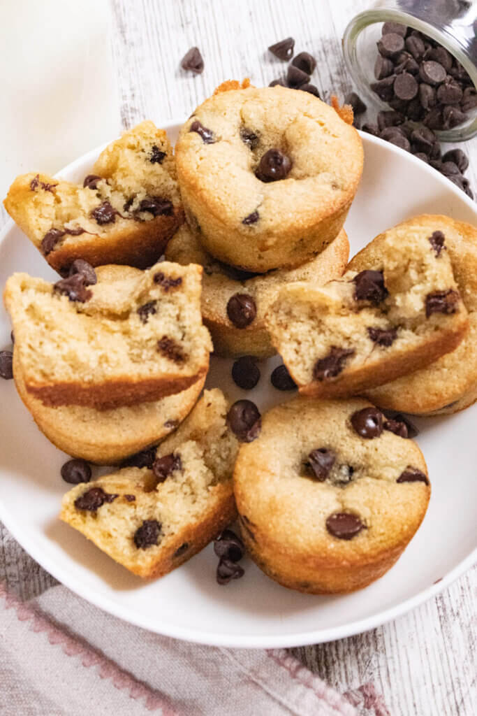 Almond flour muffins in white bowl