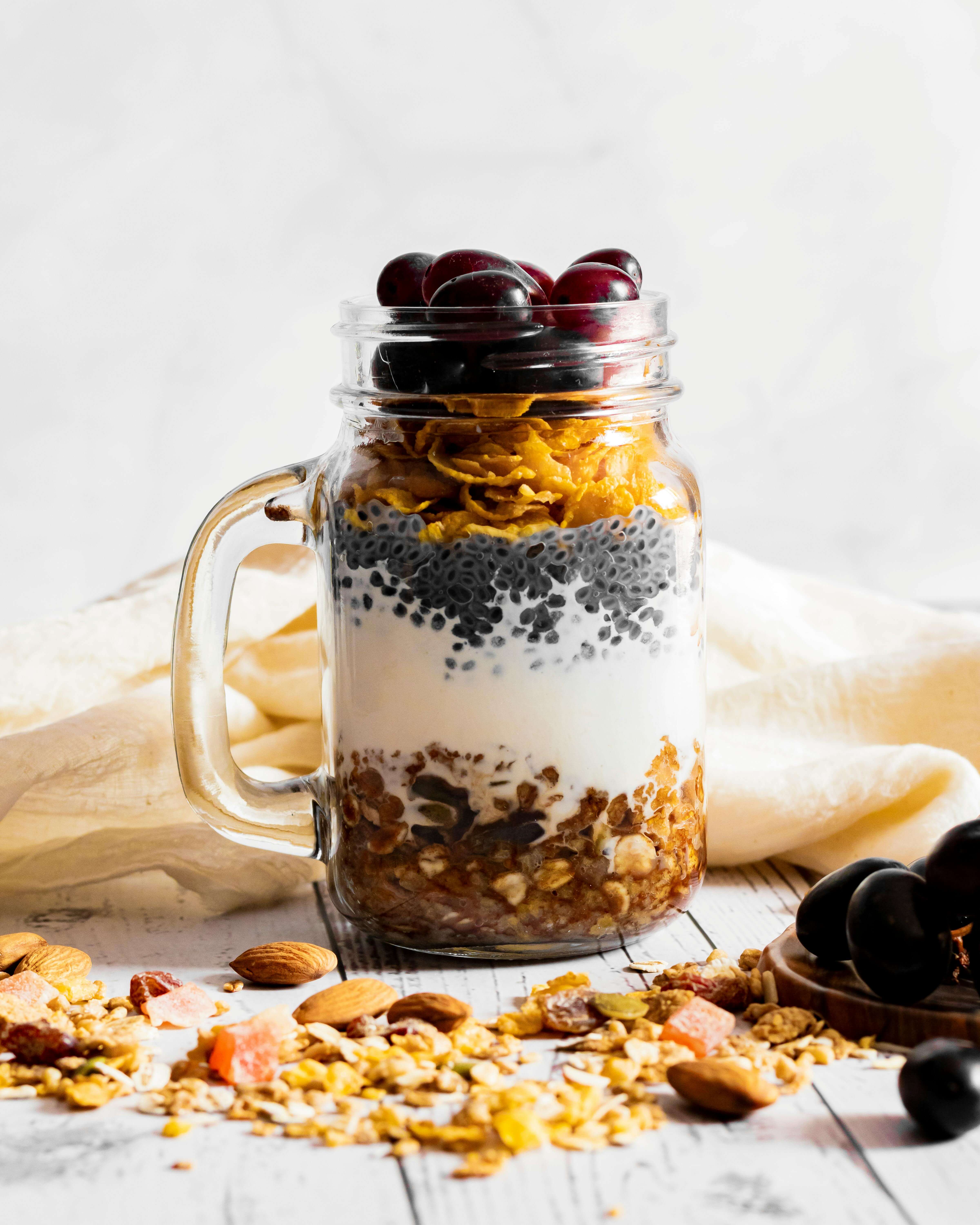 Greek yogurt parfait with nuts