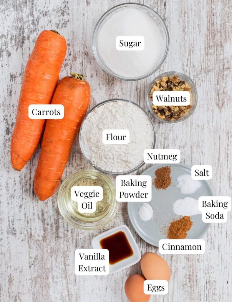 Moist Carrot Cake Loaf Ingredients