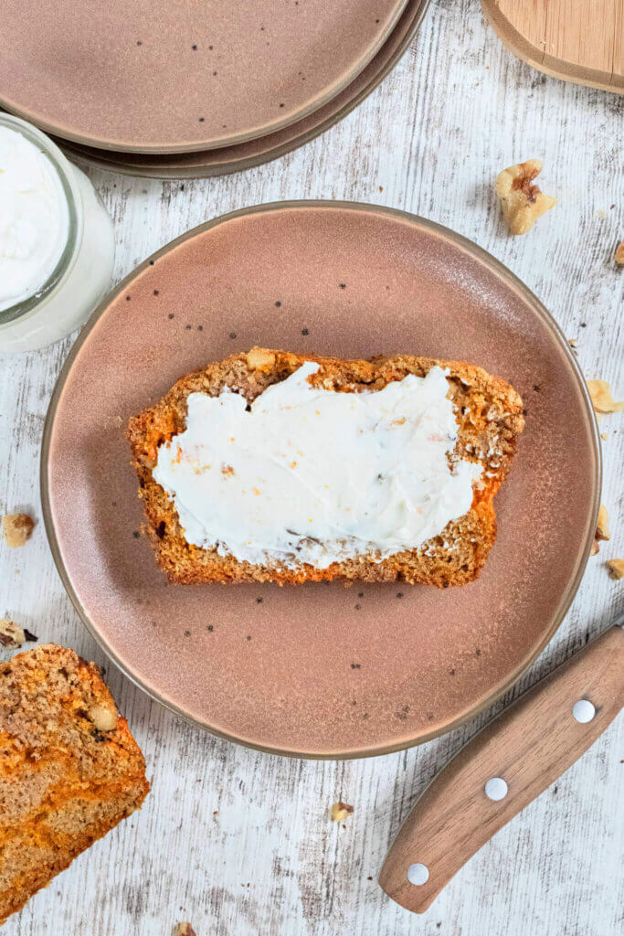 Slice of Carrot Cake with Cream Cheese