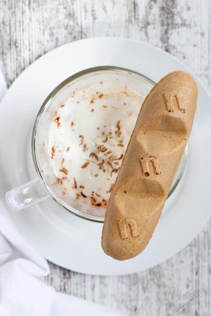 B Ready Nutella Bars with a latte