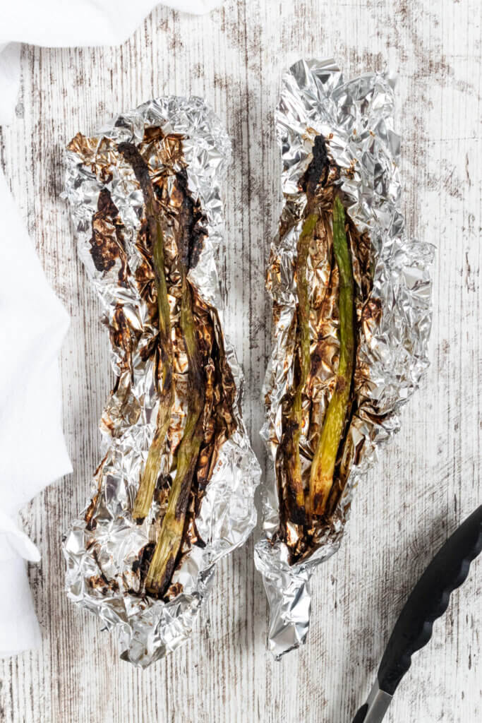 asparagus in foil on the grill