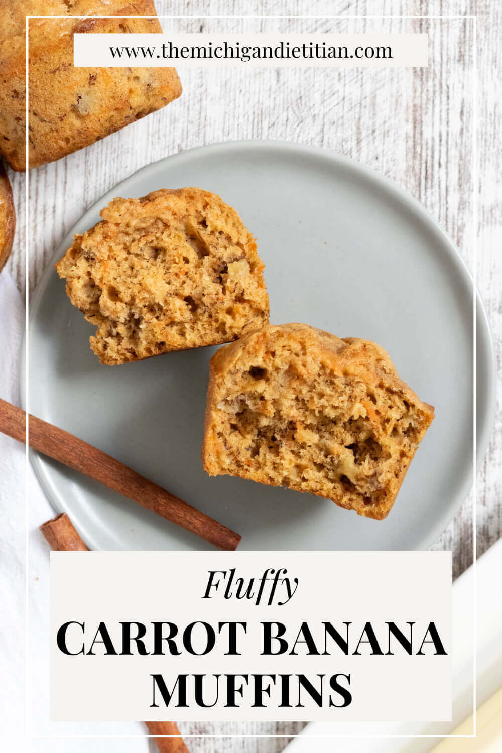 carrot banana muffins cut in half