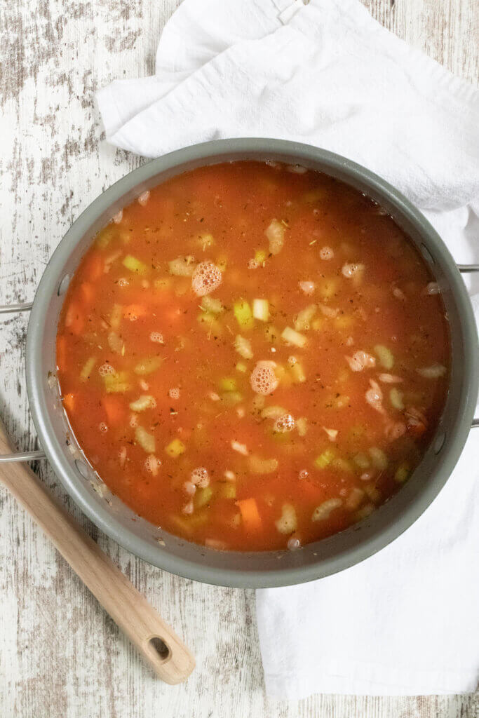 vegetarian navy bean soup with vegetables