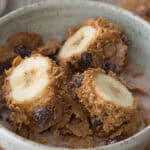 Raisin Bran wrapped around a banana