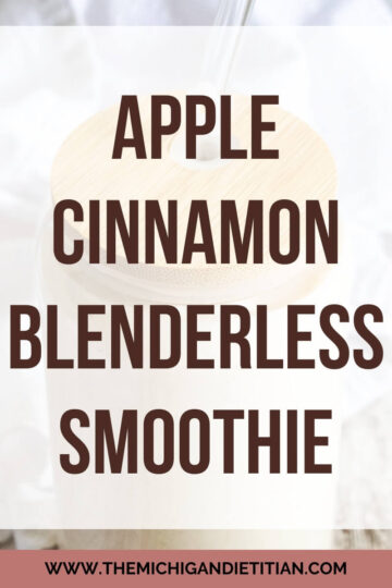 apple cinnamon blenderless smoothie with flower straw