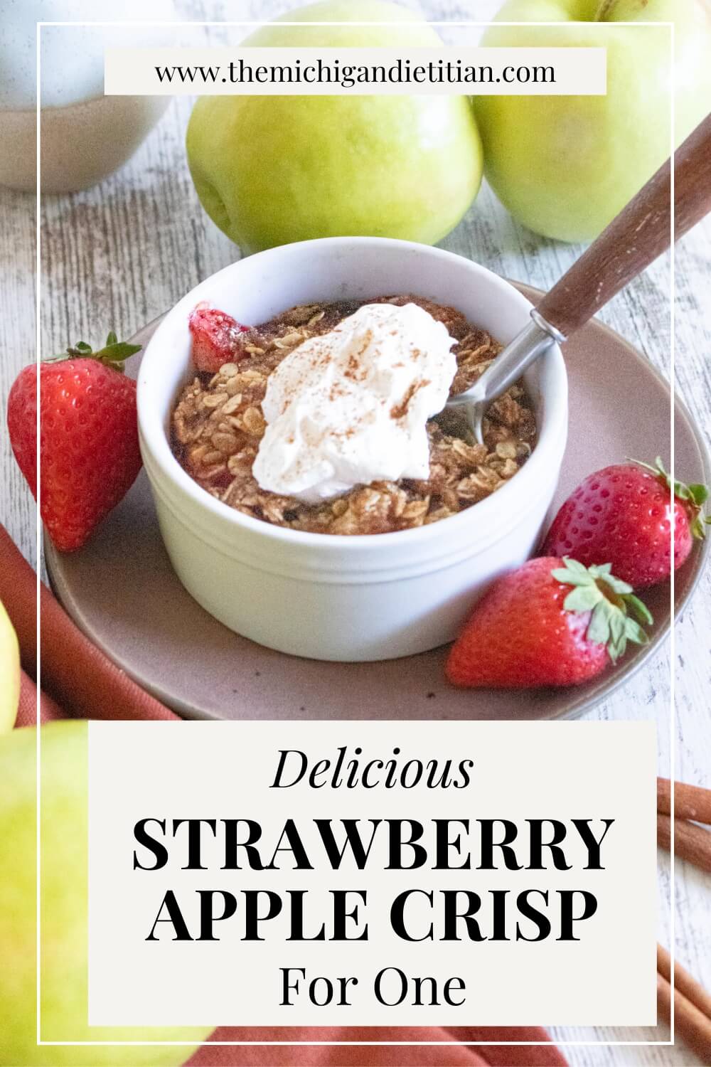 Pin of Strawberry Apple Crisp for one 