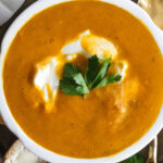 pumpkin carrot soup with greek yogurt