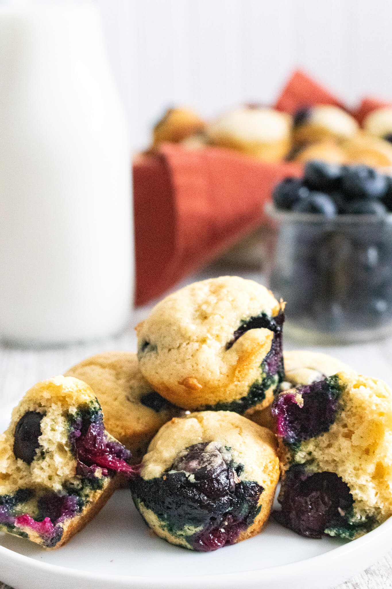 Mini Blueberry Muffins on small plate