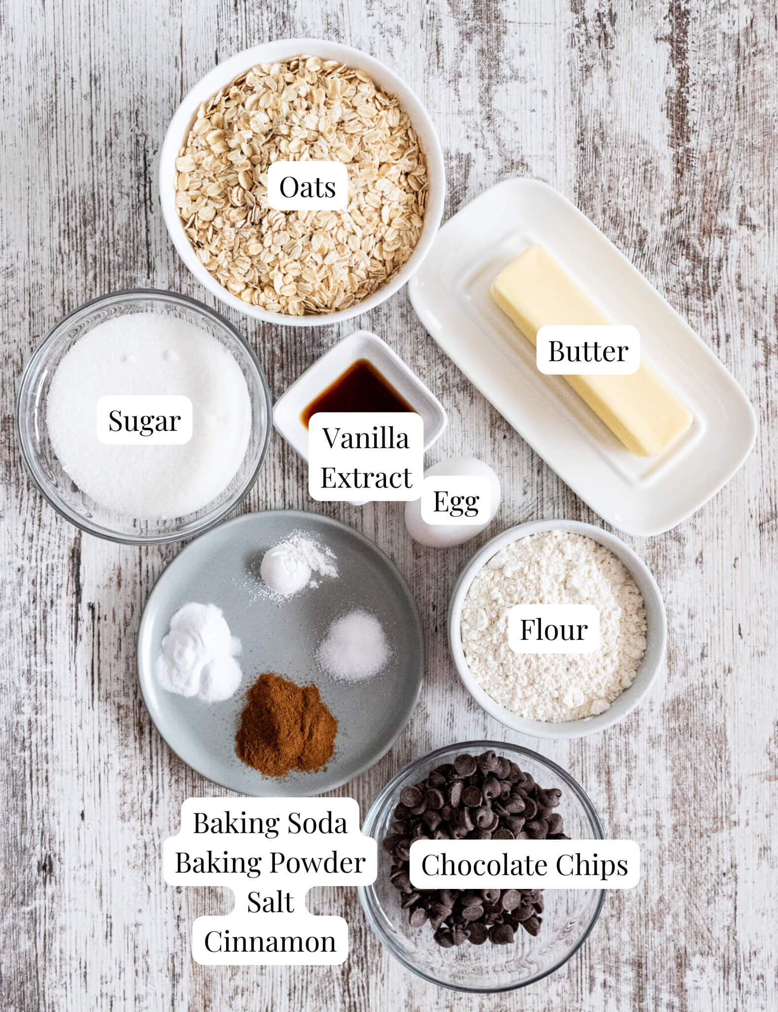 ingredients to make oatmeal chocolate chip cookies without brown sugar