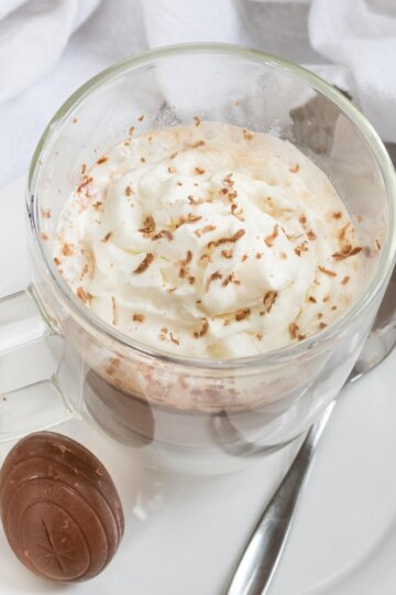 Cadbury Hot Chocolate in a Clear Mug
