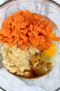 wet ingredients in large bowl